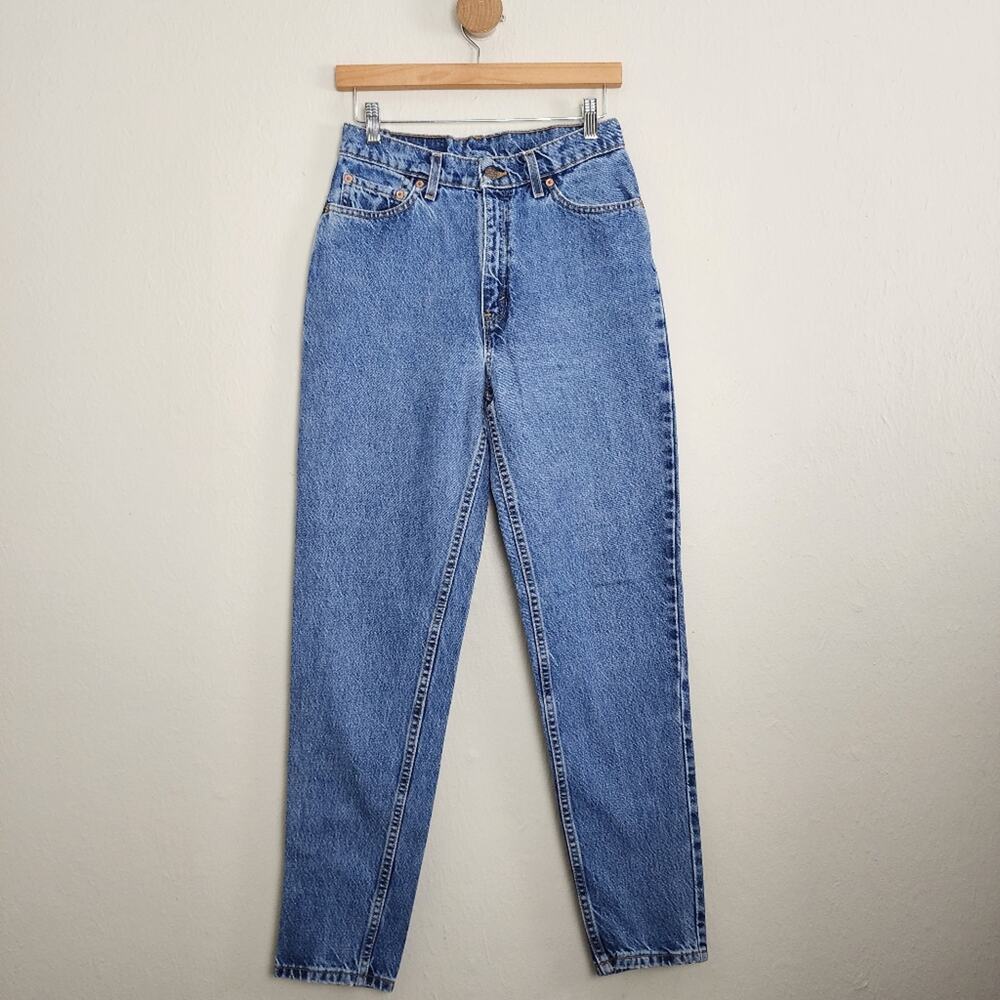 Vintage 90s Levi's 512 Slim Fit Tapered High Rise Denim Jeans Blue W27 L30